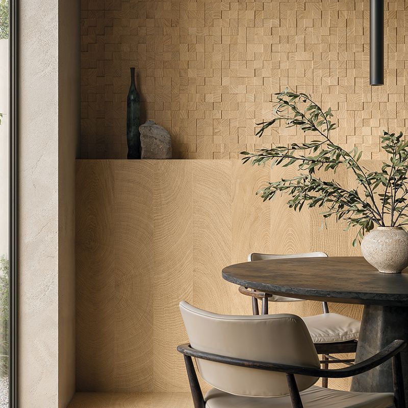 W-Circles Oak Mosaico 3D Cube